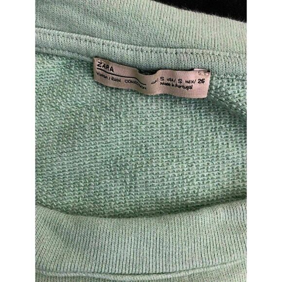 Zara Womens Solid Fern Green Long Sleeve Sweater Sweatershirt Top Small - Picture 5 of 6